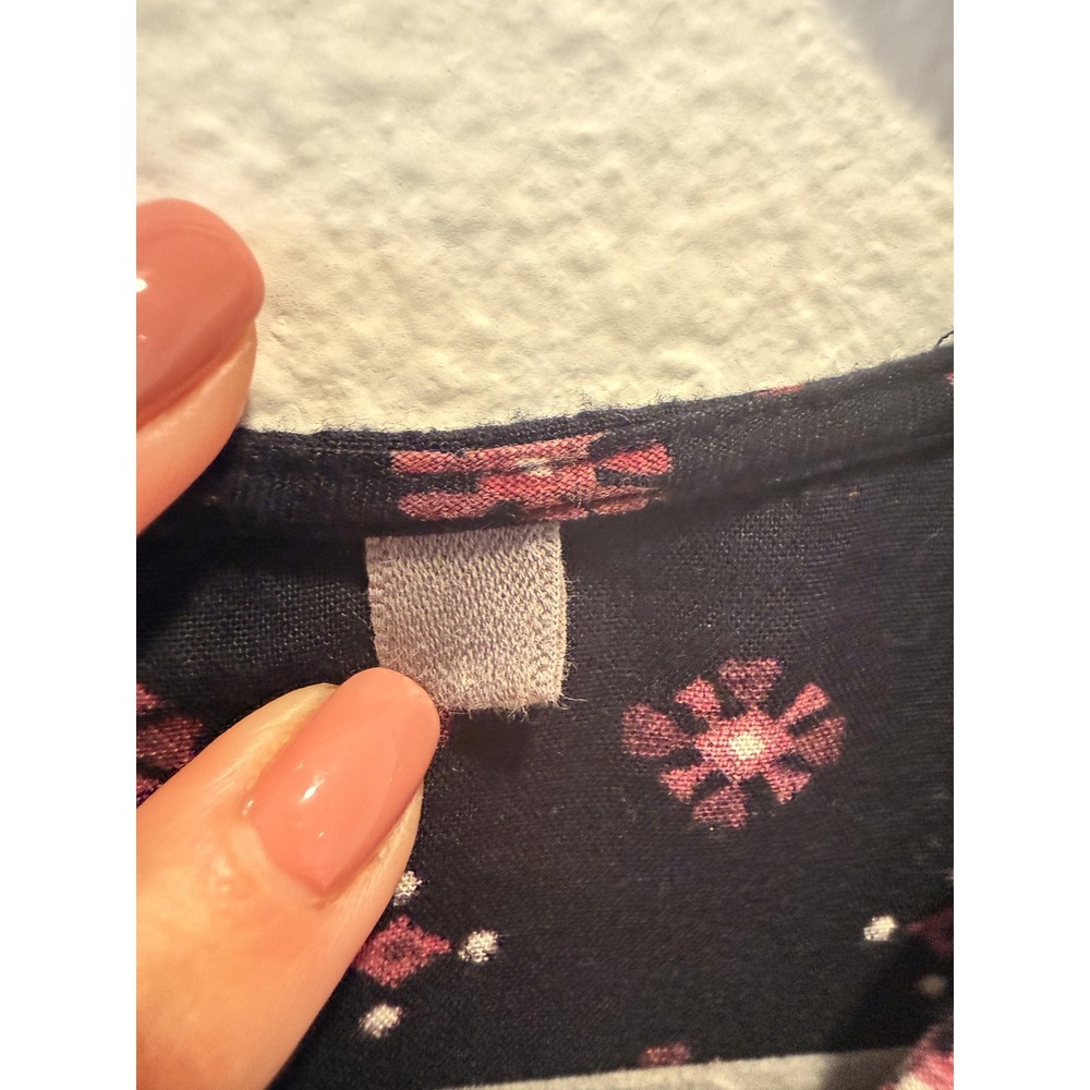 VanessaVirginia Anthropologie Dress Womens Medium Black Embroidered Boho Swing - Picture 7 of 16